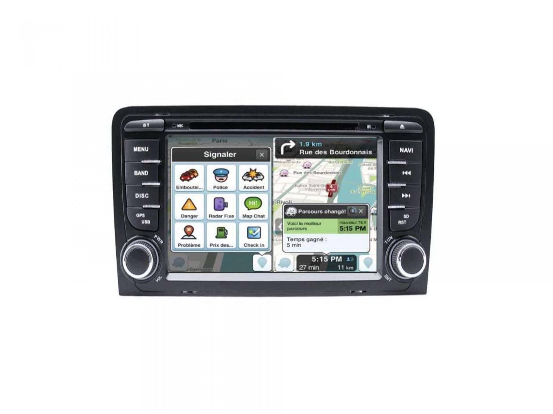 Autoradio Audi A3 8P,S3,RS3,Sportback tactile GPS Bluetooth Android & Apple  Carplay + caméra de recul