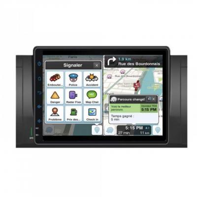 Autoradio full tactile GPS Bluetooth Android & Apple Carplay BMW Serie 5 E39, X5 E53, Serie 7 E38 + caméra de recul