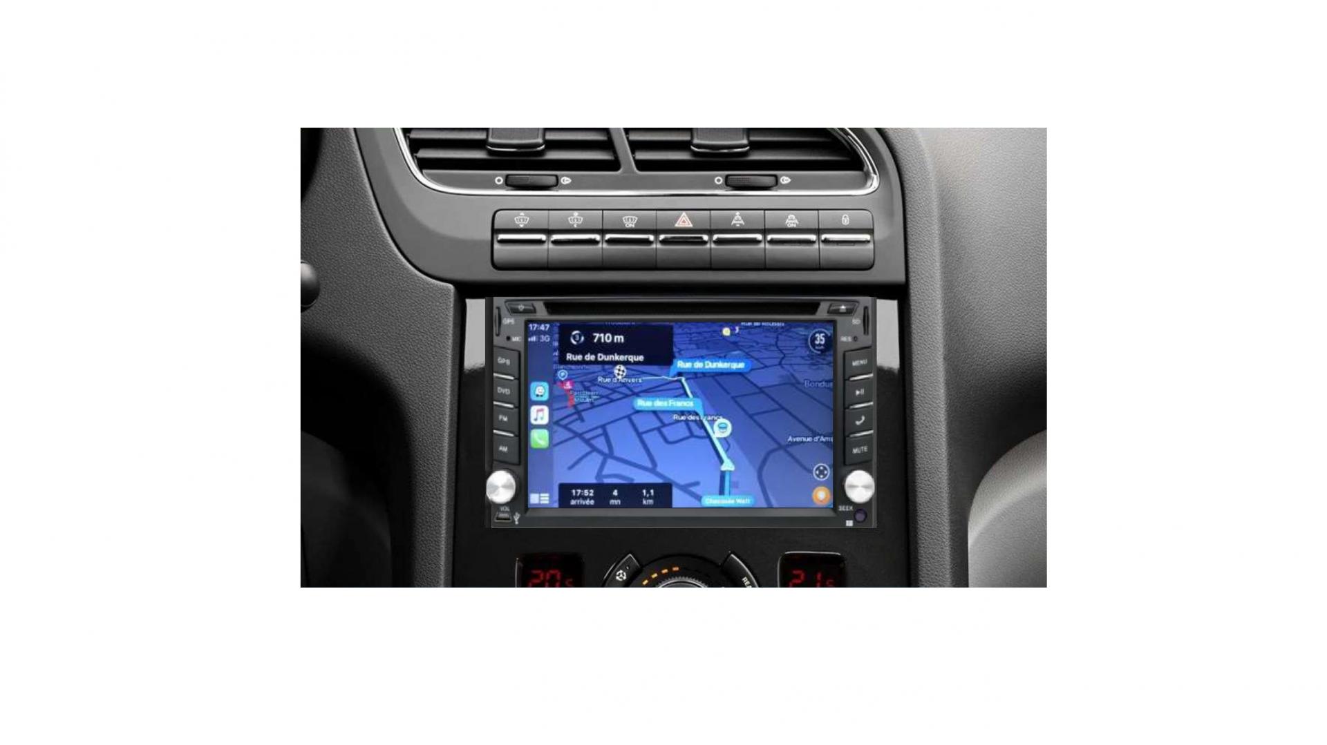 Autoradio GPS tactile Bluetooth Android & Apple Carplay Peugeot 3008 et  5008 + caméra de recul