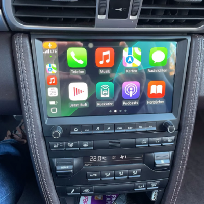 Autoradio Porsche Boxster, Cayman, 911,997 et 987 de 2005 à 2012 noir avec boutons tactile GPS Bluetooth Android & Apple Carplay + caméra