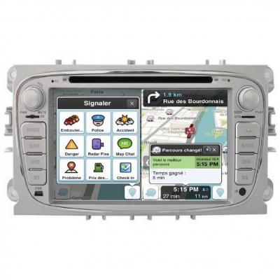 Autoradio Ford Focus, Transit, C-Max, S-Max Galaxy et Mondeo tactile GPS Bluetooth Android & Apple Carplay + caméra de recul