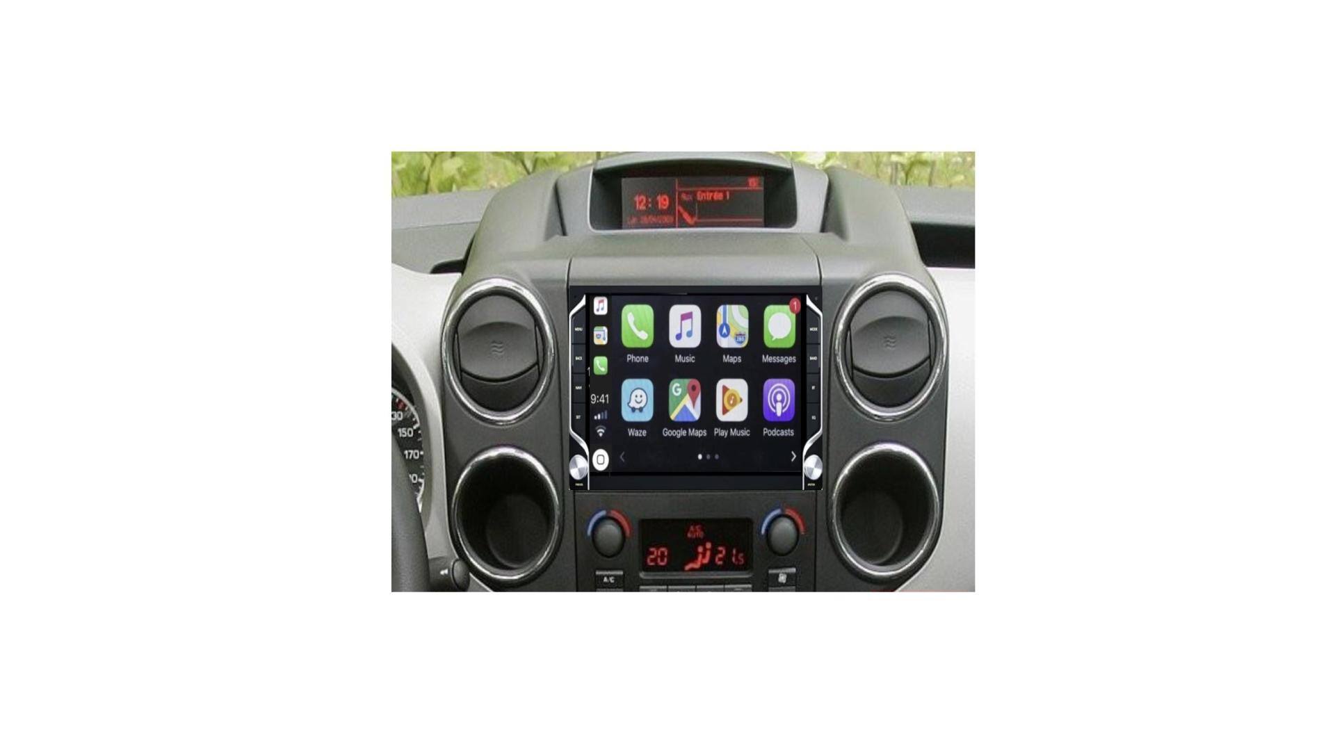 Autoradio tactile gps bluetooth android apple carplay peugeot partner tepee 033