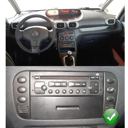 Autoradio tactile GPS Bluetooth Android & Apple Carplay Citroën C2, C3,  Jumpy et Picasso + caméra de recul