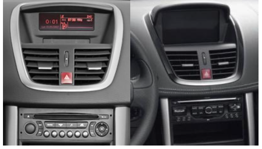 Autoradio GPS tactile Bluetooth Android & Apple Carplay Peugeot 206+, 207,  207 CC et 207 SW + caméra de recul