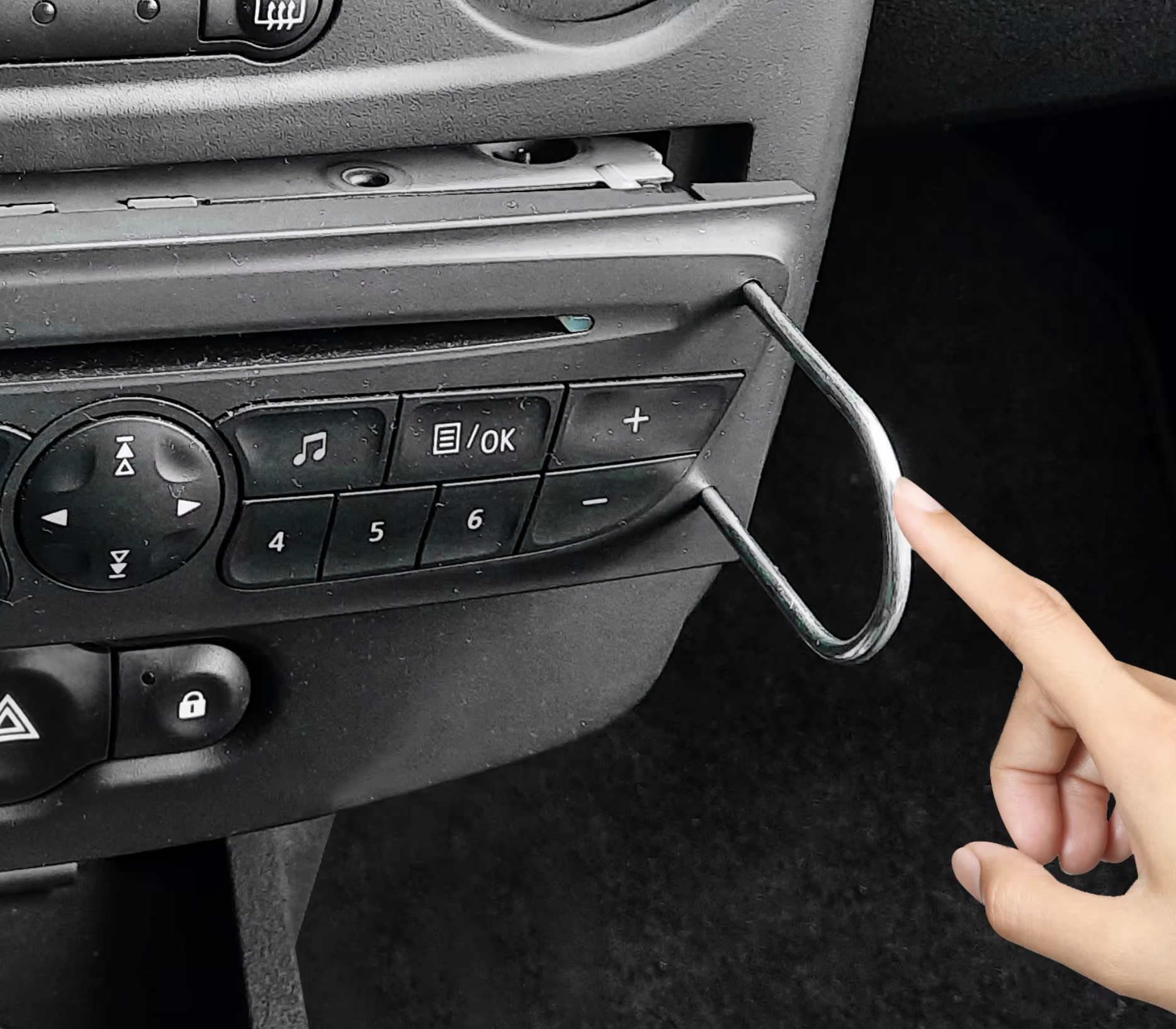 Cle demontage autoradio citroen peugeot fiat renault 5