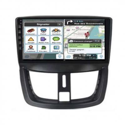 Autoradio full tactile GPS Bluetooth Android & Apple Carplay Peugeot 206+, 207, 207 CC, 207 SW + caméra de recul
