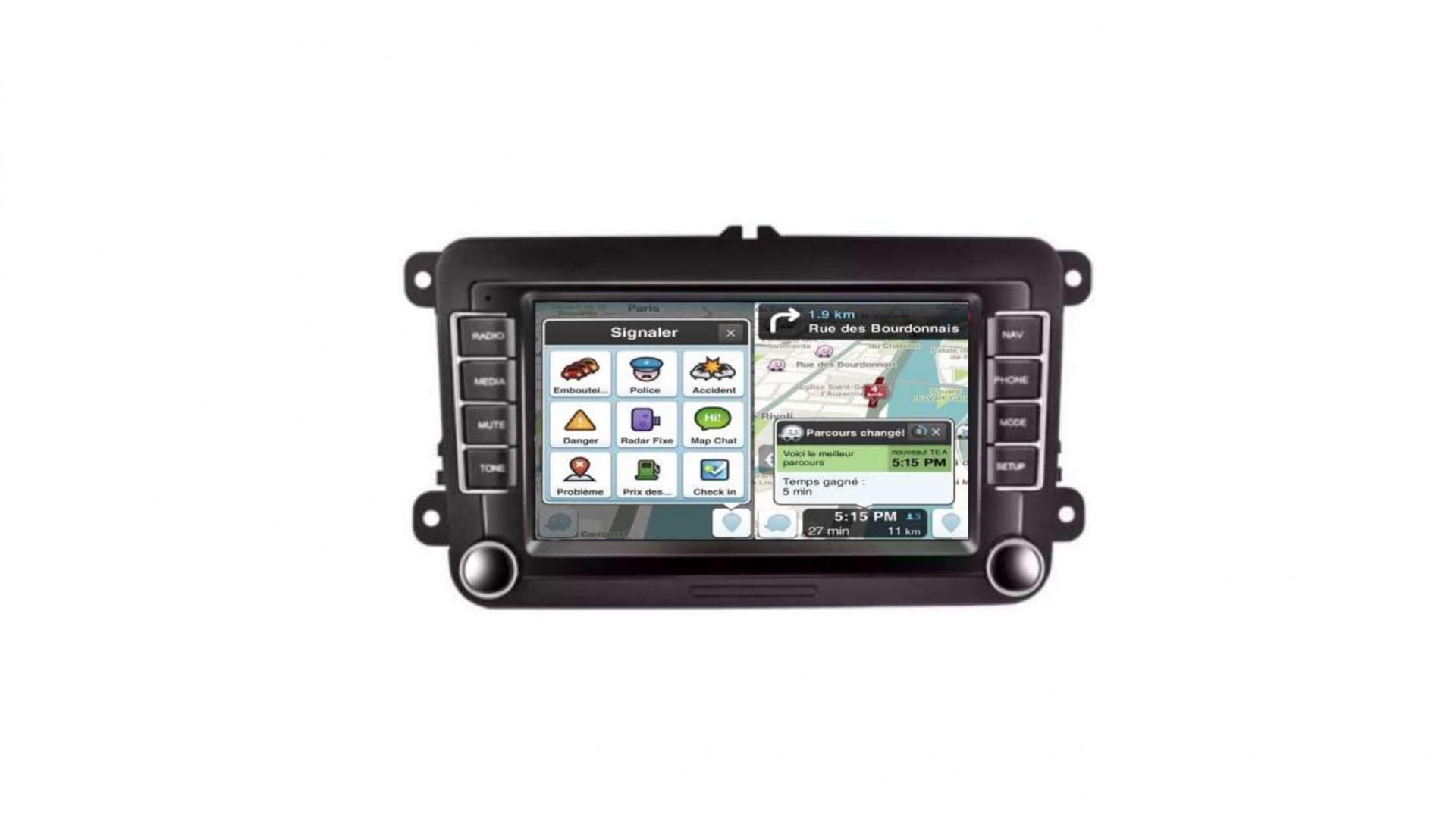 Autoradio tactile GPS Bluetooth Android & Apple Carplay Seat Altea, Toledo  et Alhambra + caméra de recul