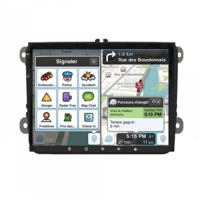 Autoradio full tactile GPS Bluetooth Android Apple Carplay VW Golf 5,6,Touran,Tiguan,Passat,Transporter T5,T6,Polo,Scirocco,Beetle,EOS + caméra